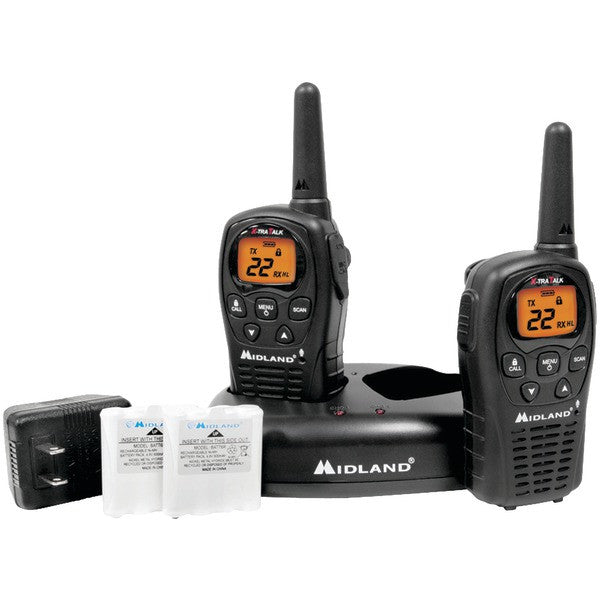 Midland Lxt500vp3 24-mile Gmrs Radio Pair Pack With Drop-in Charger & Rechargeable Batteries