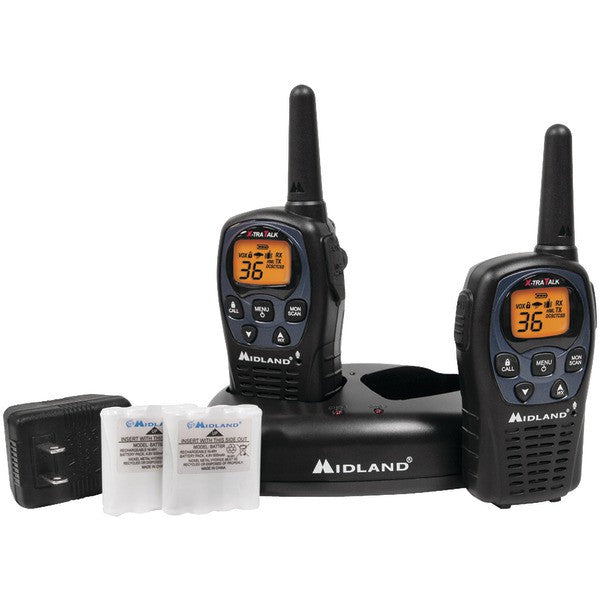 Midland Lxt560vp3 26-mile Gmrs Radio Pair Pack With Drop-in Charger & Rechargeable Batteries