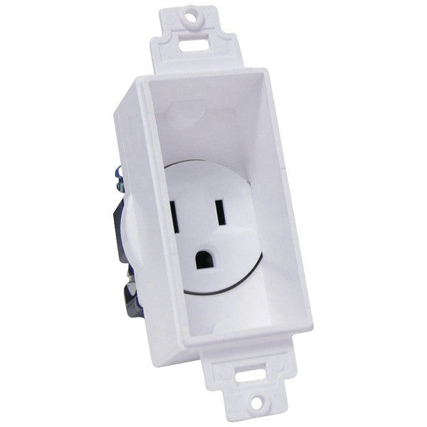 Midlite 4641-w Single-gang Décor Recessed Receptacle