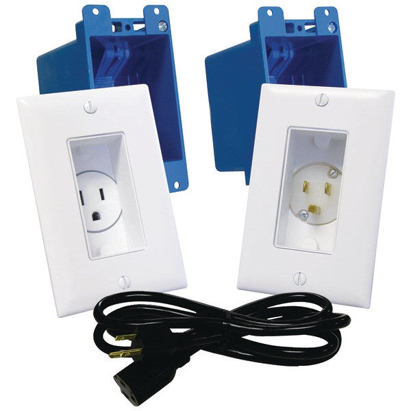 Midlite A46-w Décor Recessed Receptacle & Power Inlet Kit (white)
