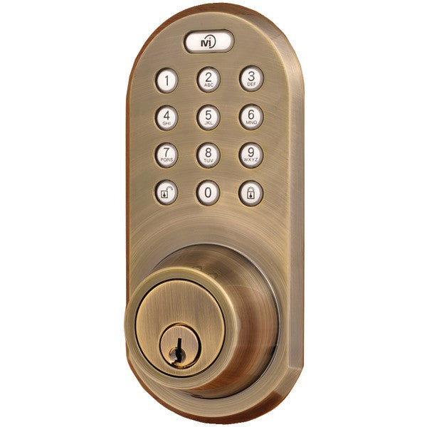 Morning Industry Inc. Qf-01aq 3-in-1 Remote Control & Touchpad Dead Bolt (antique Brass)