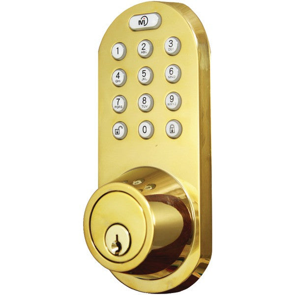 Morning Industry Inc. Qf-01p 3-in-1 Remote Control & Touchpad Dead Bolt (polished Brass)