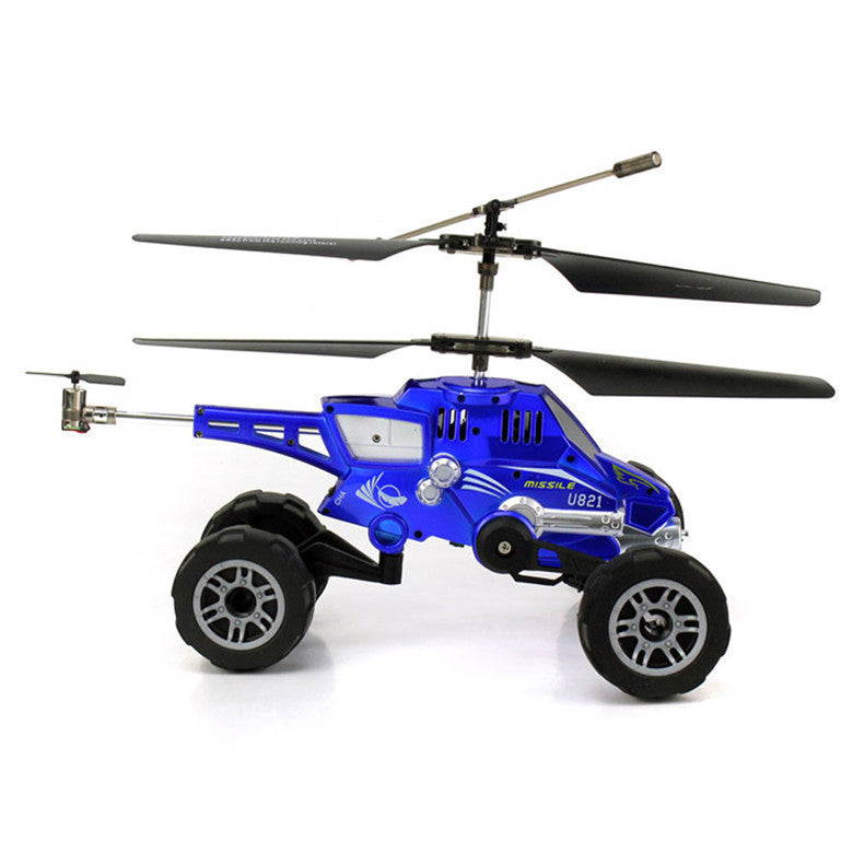 Merske Mk10037 Rc Helicopter 3.5 Ch Multi-purpose Flying Fired Missiles Control Driving On Land Car - Blue