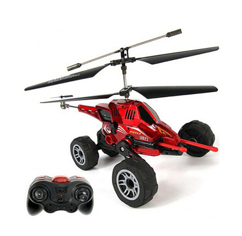 Merske Mk10038 Rc Helicopter 3.5 Ch Multi-purpose Flying Fired Missiles Control Driving On Land Car - Red