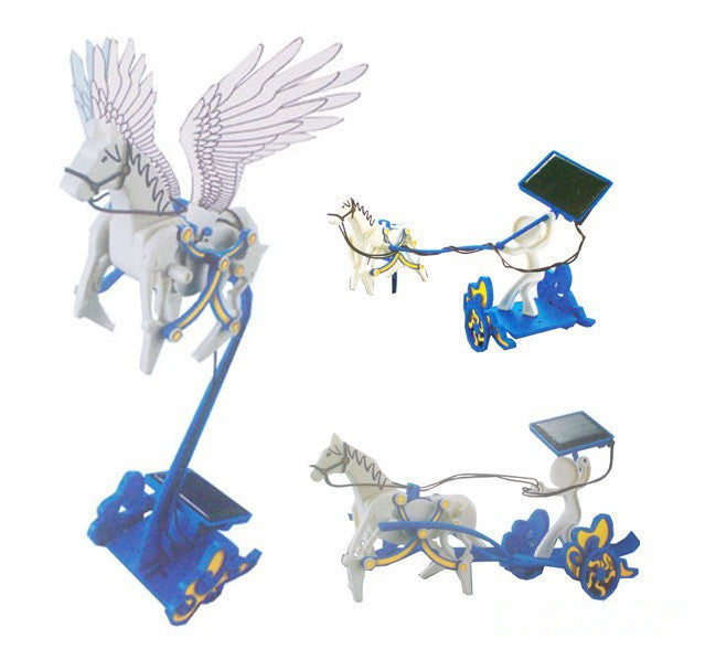 Merske Mk10040 Children Sunlight 3 In 1 Diy Solar Robot Pegasus/flying Horse Kit
