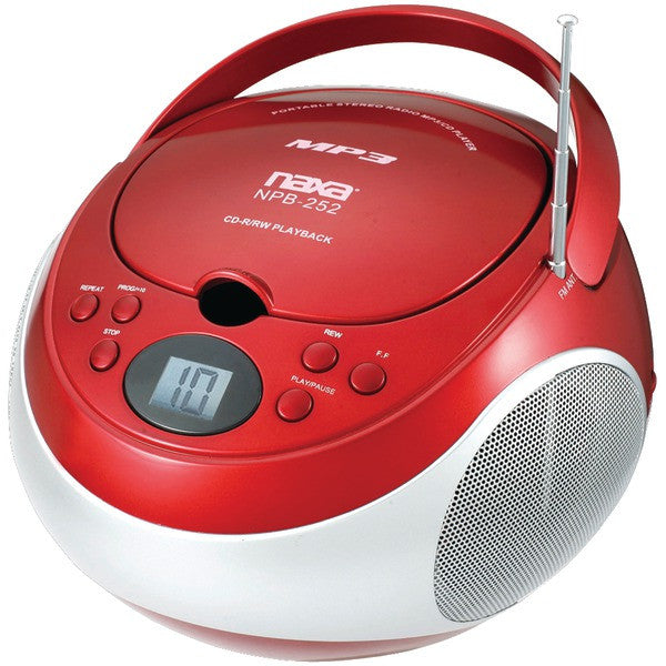 Naxa Npb252rd Portable Cd/mp3 Players With Am/fm Stereo (red)