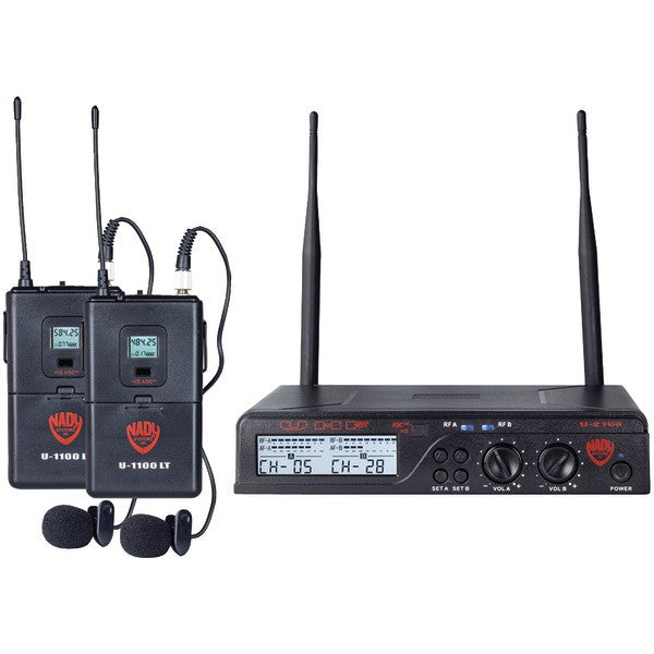 Nady U-2100 Lt/o (band A/b) Uhf Dual 100-channel Wireless Lavalier Handheld Microphone System