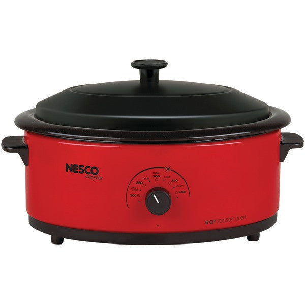 Nesco/american Harvest 4816-12 6-quart Roaster With Black Lid (red)