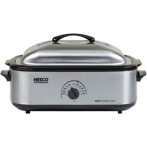 Nesco/american Harvest 4818-25pr 18-quart Roaster Oven (stainless Steel With Stainless Porcelain Cookwell)