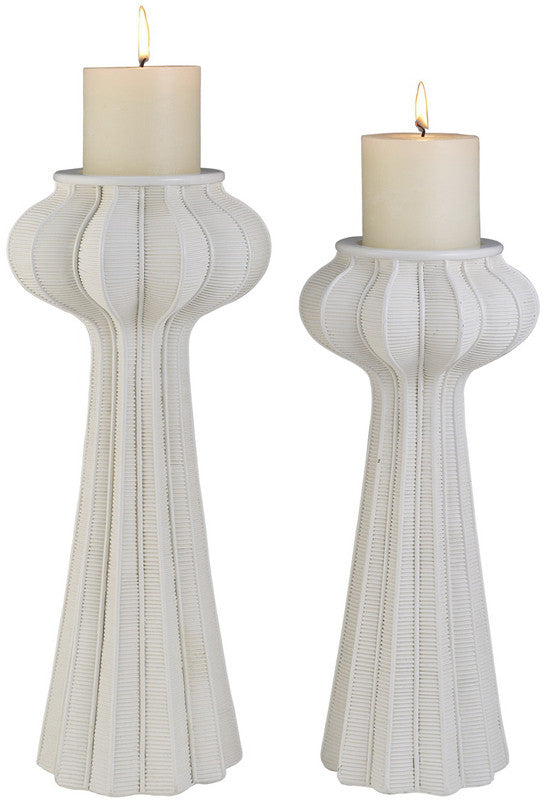 Ok Lighting Ok-4234-c2 Nautilus Candleholder Set- White