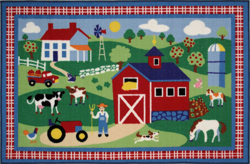 Fun Rugs Olk-016 1929 Olive Kids Collection Country Farm Multi-color - 19 X 29 In.