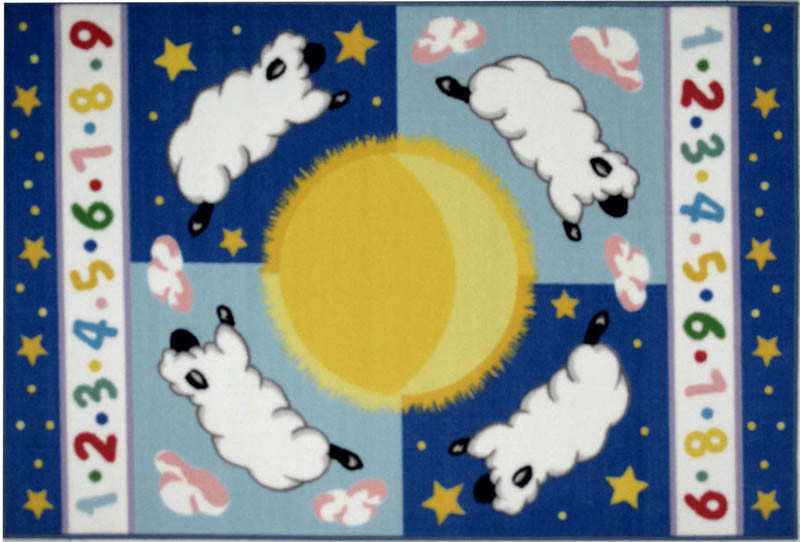 Fun Rugs Olk-057 1929 Olive Kids Collection Sleepy Sheep Multi-color - 19 X 29 In.