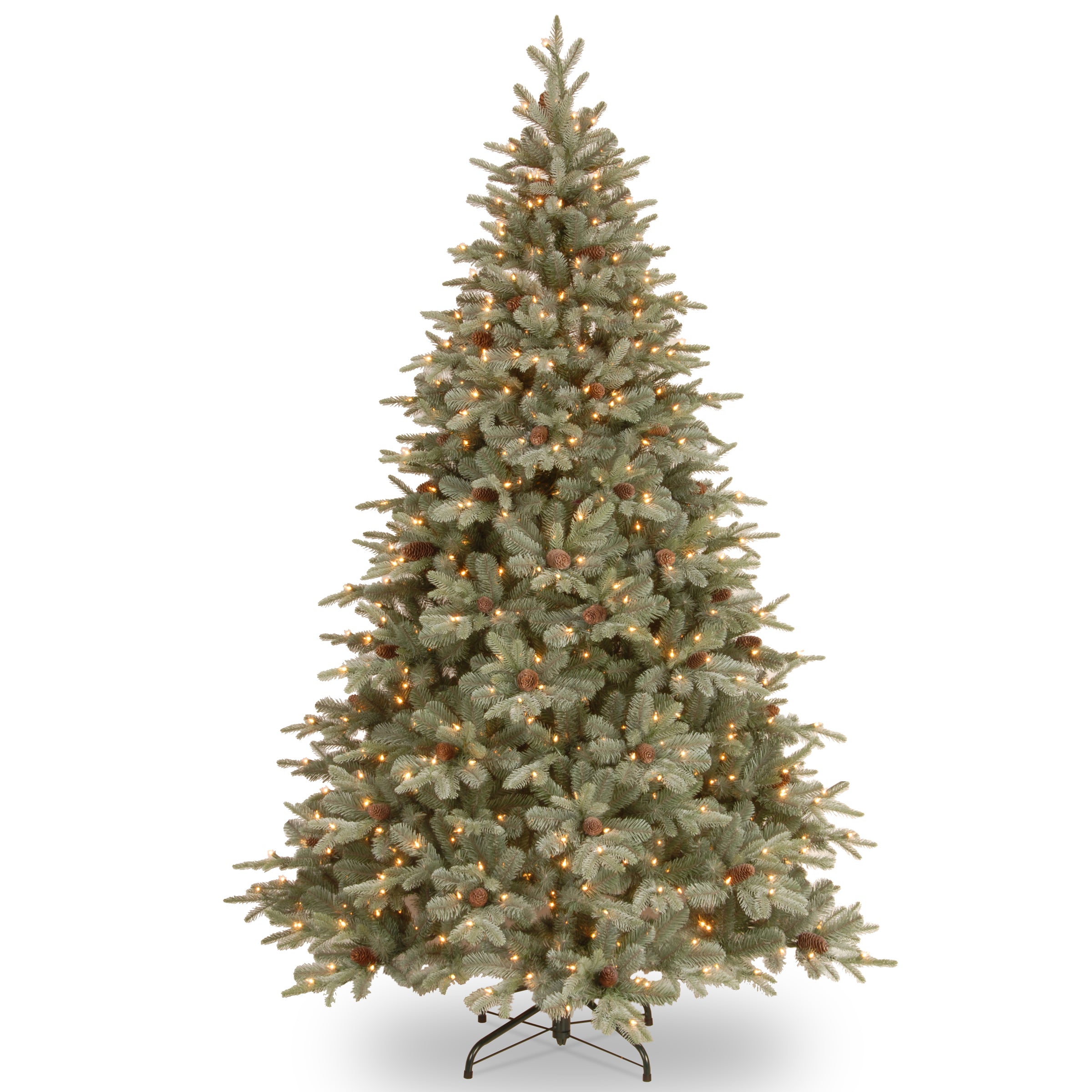 National Tree Pefa1-307-75 7 1/2 "feel Real" Frosted Artic Spruce Hinged Tree With Cones And 750 Clear Lights