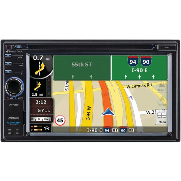 Planet Audio Pnv9680 6.2" Double-din In-dash Navigation Touchscreen Dvd Receiver With Bluetooth