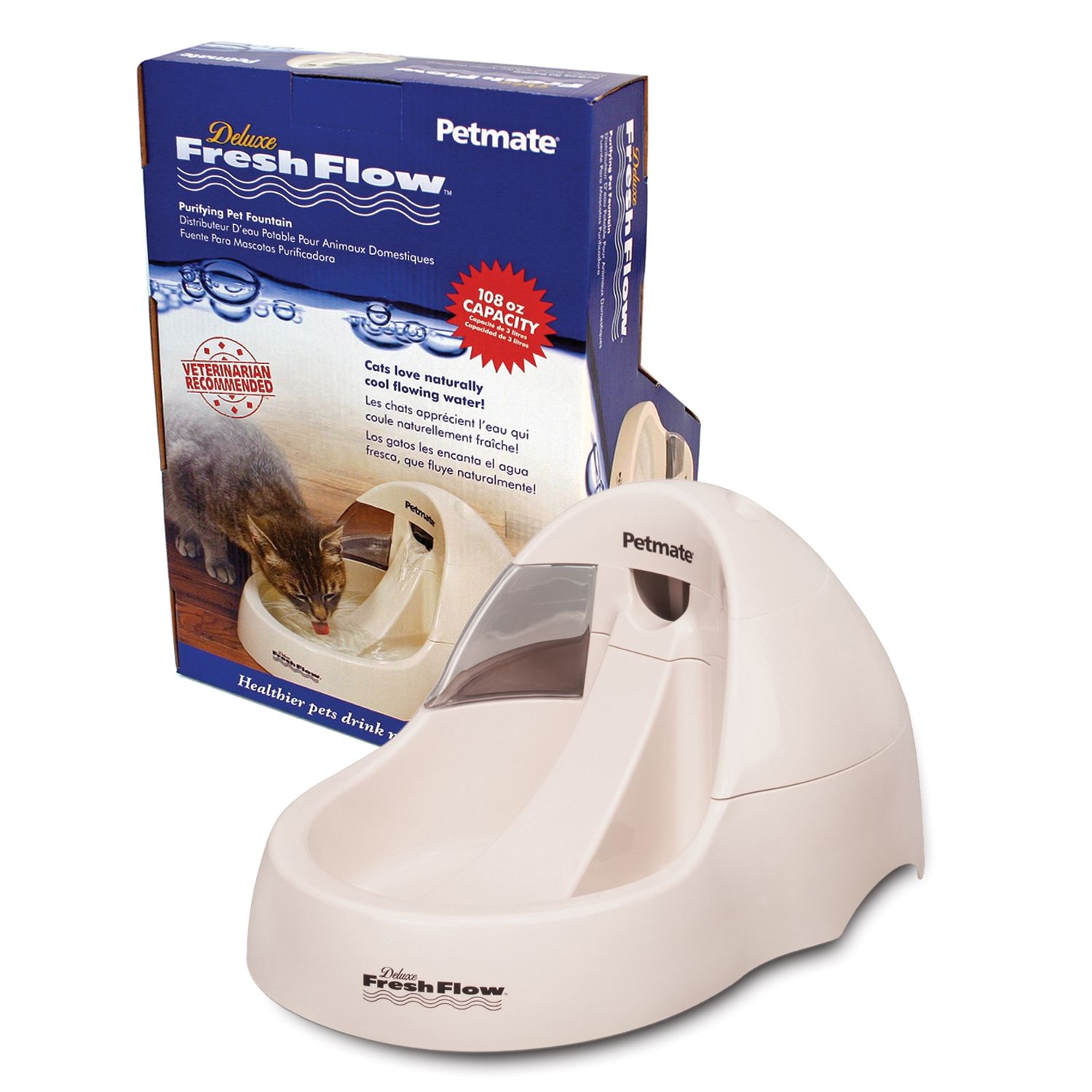 Petmate Ptm24847 Deluxe Fresh Flow Cat Bowl 108oz