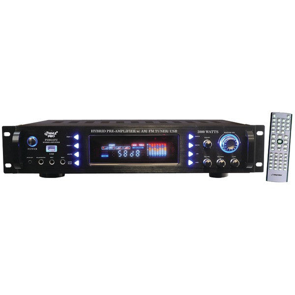 Pyle P3201atu 3,000-watt Hybrid Home Stereo Receiver Amp With Usb