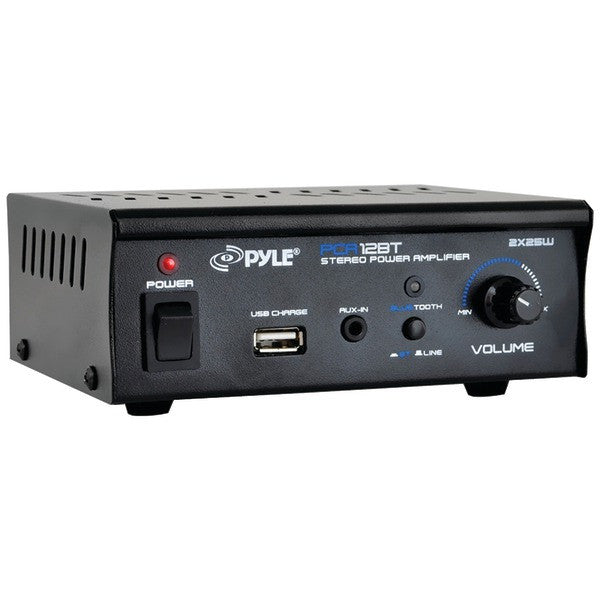 Pyle Home Pca12bt 25-watt Mini Blue Series Bluetooth Stereo Power Amp