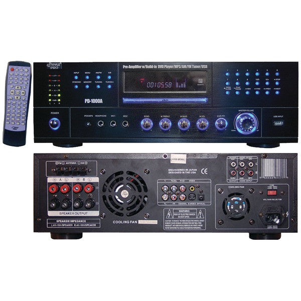 Pyle Home Pd1000a 1,000-watt Am/fm Receiver With Built-in Dvd Player
