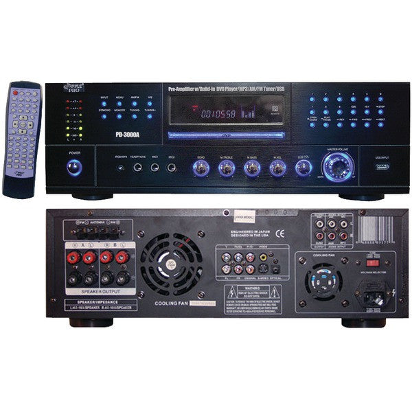 Pyle Home Pd3000a 3,000-watt Am/fm Receiver With Built-in Dvd