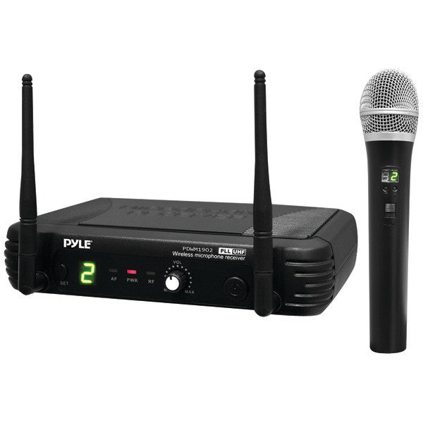 Pyle Pdwm1902 Premier Series Professional Uhf Wireless Handheld Microphone System With Selectable Frequencies