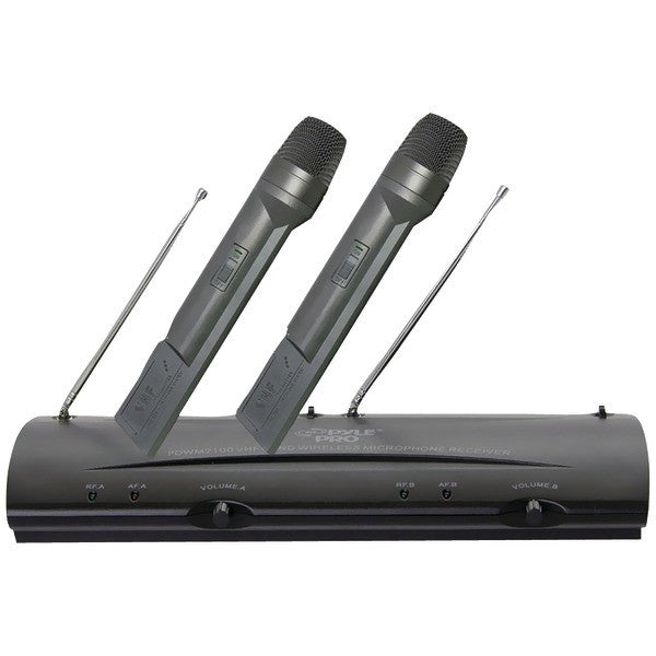 Pyle Pdwm2100 Professional Dual Vhf Wireless Handheld Microphone System