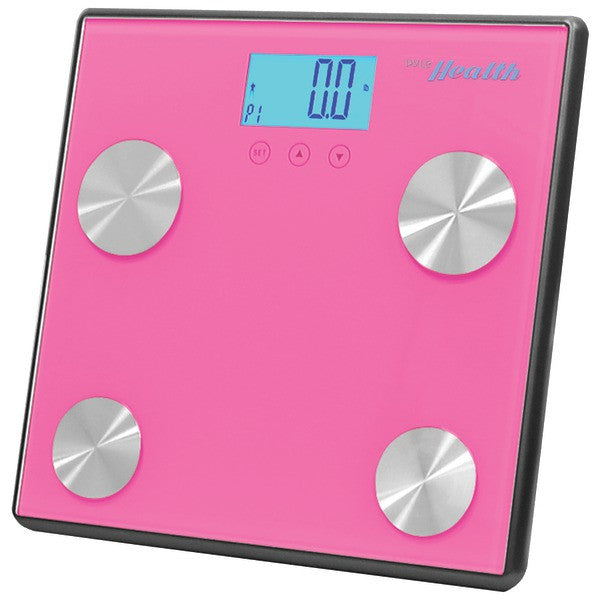 Pyle Sports Phlscbt4pn Bluetooth Digital Weight & Personal Health Scale With Wireless Smartphone Data Transfer (pink)