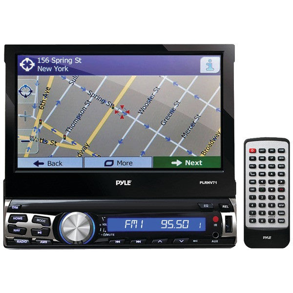 Pyle Plrnv71 7" Single-din In-dash Mechless Lcd Motorized Touchscreen Navigation Receiver With Bluetooth & Gps