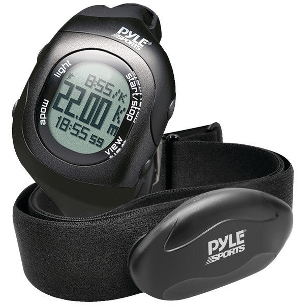 Pyle Sports Psbthr70bk Bluetooth Fitness Heart Rate Monitoring Watch With Wireless Data Transmission & Sensor (black)