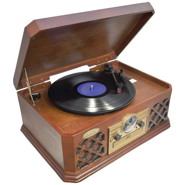 Pyle Ptcd4bt Retro Style Turntable With Bluetooth Cd Player & Cassette Deck