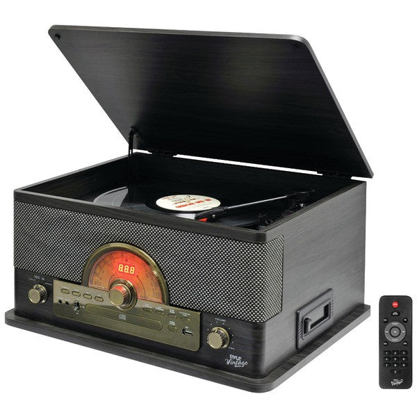 Pyle Ptcd56ubgr Retro-style Bluetooth Turntable System (gray)