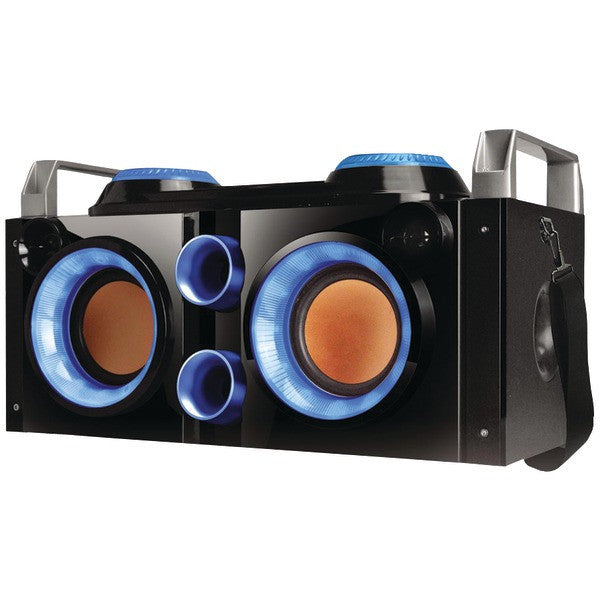 Qfx Pbx-505200bt Blue Rechargeable Bluetooth Party Pa Boombox (blue)