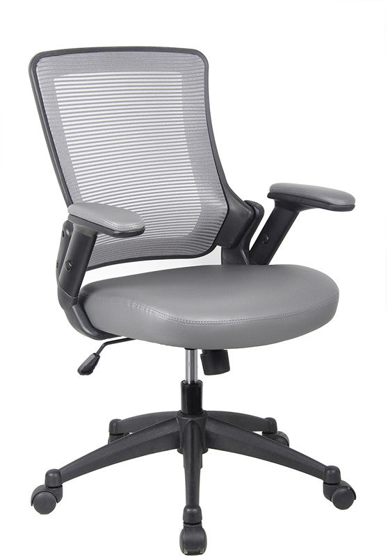 Techni Mobili Rta-8030-gry Mid-back Mesh Task Office Chair With Height Adjustable Arms. Color: Gray