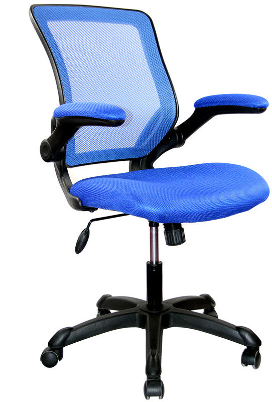 Techni Mobili Rta-8050-bl Mesh Task Office Chair With Flip Up Arms. Color: Blue