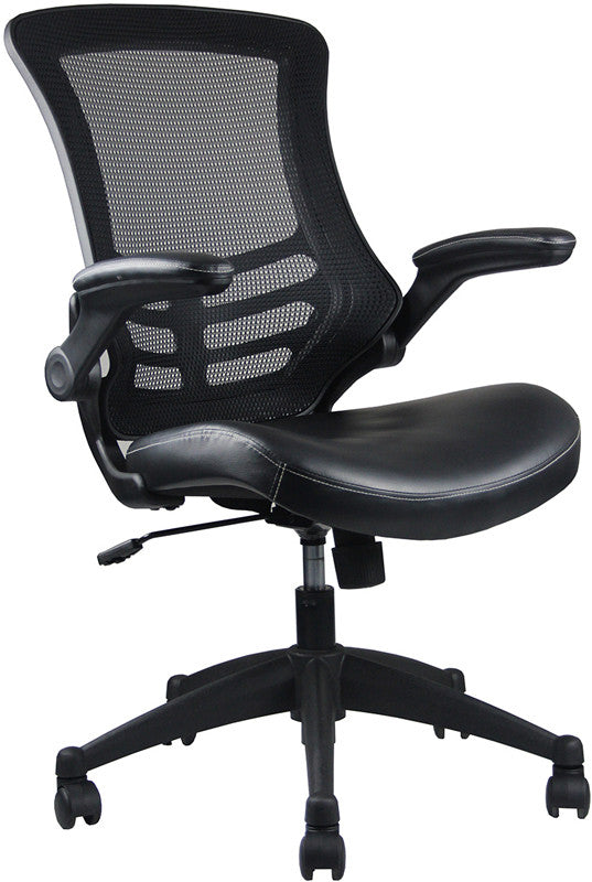 Techni Mobili Rta-8070-bk Stylish Mid-back Mesh Office Chair With Adjustable Arms. Color: Black