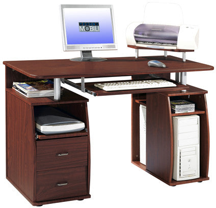 Techni Mobili Rta-8211-m615 Complete Computer Workstation Desk With Storage. Color: Mahogany