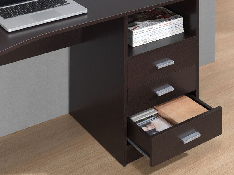 Techni Mobili Rta-8404-wn Classic Computer Desk With Multiple Drawers. Color: Wenge