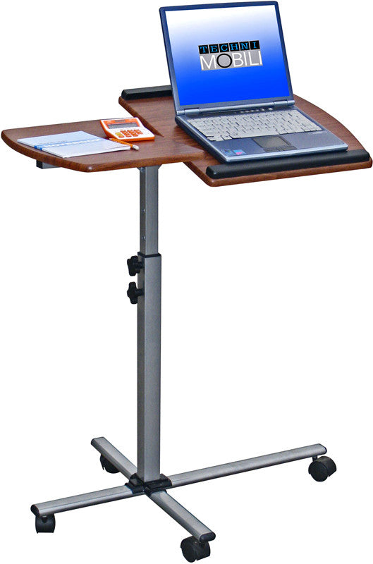 Techni Mobili Rta-b003-m615 Rolling Adjustable Laptop Cart. Color: Mahogany