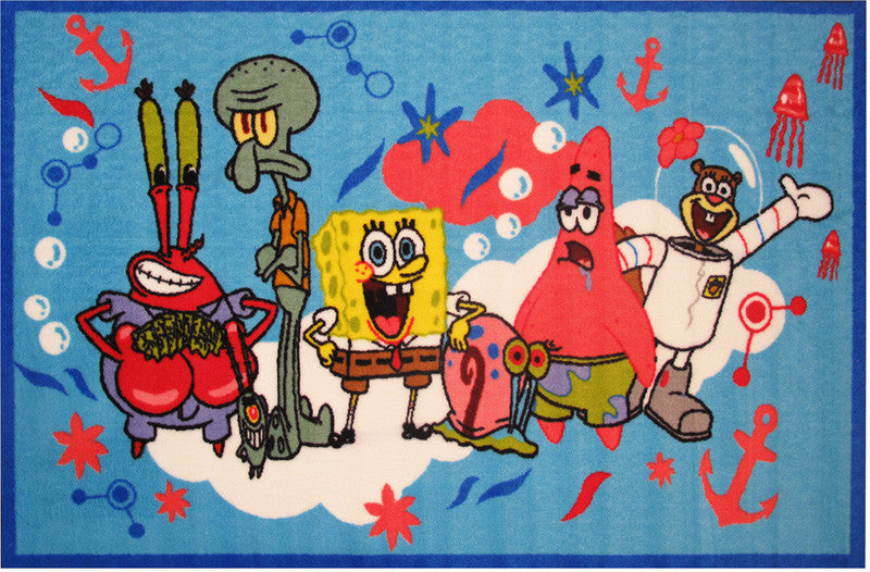 Fun Rugs Sb-15 3958 Spongebob Collection Spongebob & Friends Multi-color - 39 X 58 In.