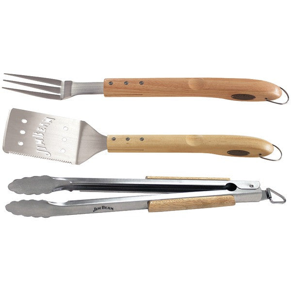 Jim Beam Jb0157 3pc Bbq Set With Spatula, Fork & Tongs