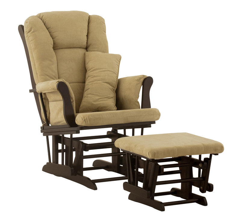 Storkcraft 06554-549 Tuscany Glider & Ottoman-espresso W/sage Cushions