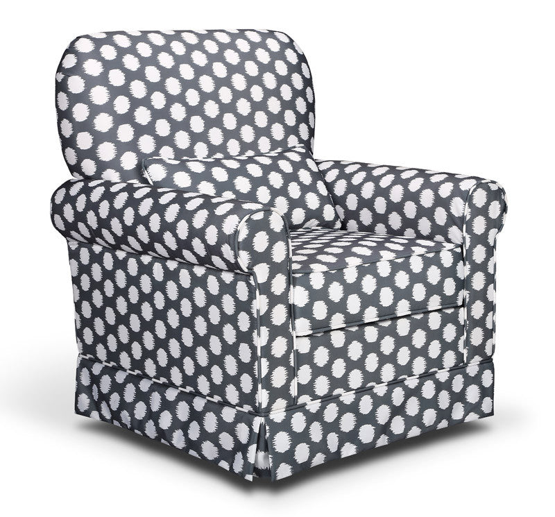 Storkcraft 06562-41f Storkcraft Polka Dot Upholstered Glider-gray/white