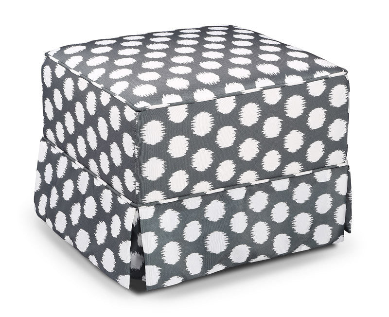 Storkcraft 06562-42f Storkcraft Polka Dot Upholstered Ottoman-gray/white