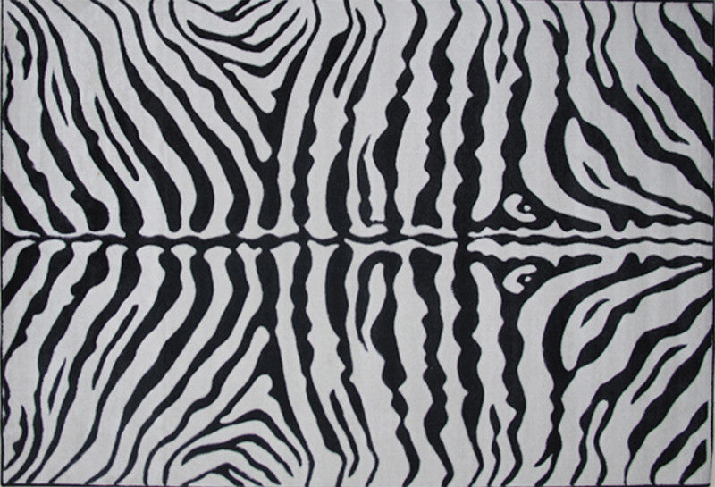 Fun Rugs Tsc-045 5376 Supreme Collection Zebra Skin Black, White - 5
