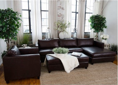 Element Home Furnishing Urb-3pc-lafl-rafc-sc-rco-capp-1 Urban 3-piece Top Grain Leather Collection (left Arm Facing Loveseat, Right Arm Facing Chaise,