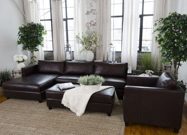 Element Home Furnishing Urb-3pc-rafl-lafc-sc-rco-capp-1 Urban 3-piece Top Grain Leather Collection (right Arm Facing Loveseat, Left Arm Facing Chaise,