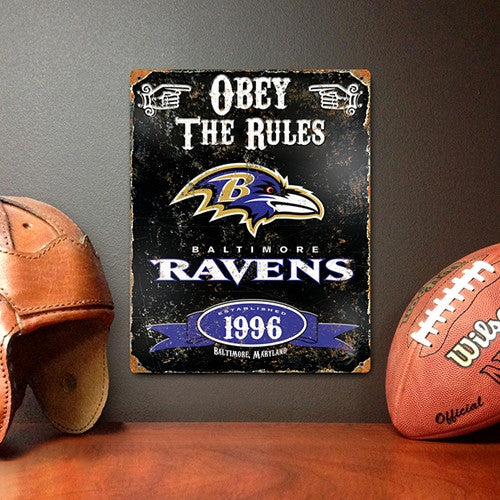 The Party Animal, Inc. Vsba Baltimore Ravens Embossed Metal Sign