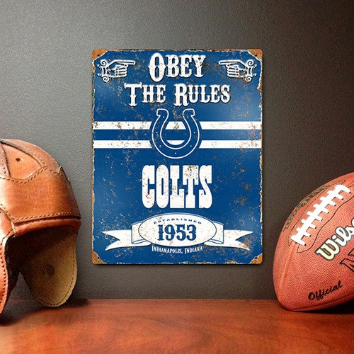 The Party Animal, Inc. Vsin Indianapolis Colts Embossed Metal Sign