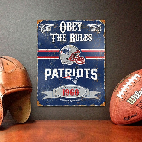The Party Animal, Inc. Vsne New England Patriots Embossed Metal Sign