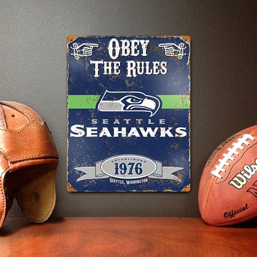 The Party Animal, Inc. Vsse Seattle Seahawks Embossed Metal Sign