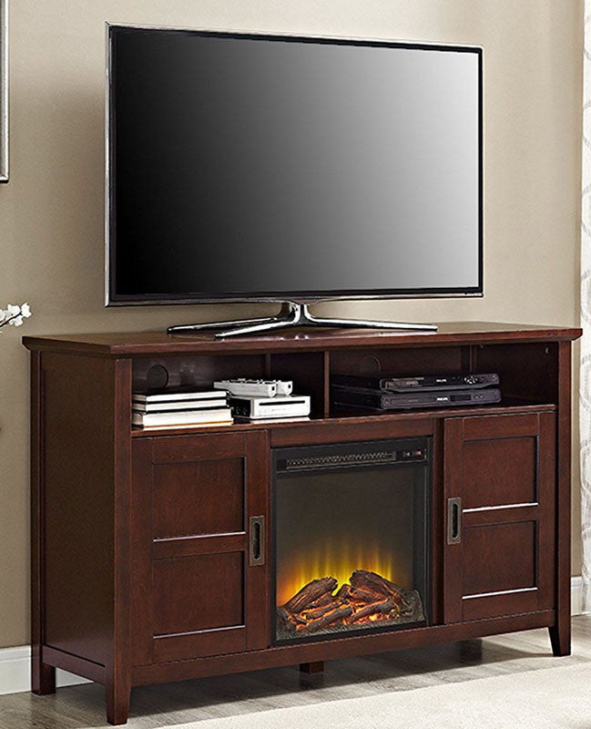 Walker Edison W52fpcrcf 52" Rustic Chic Fireplace Tv Stand Coffee Finish